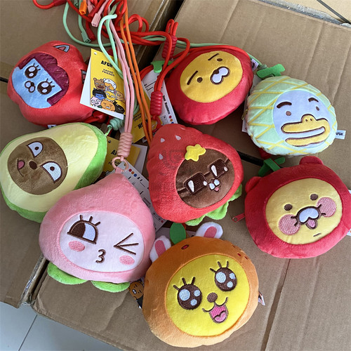 水果毛绒斜挎小包 卡通零钱包耳机收纳包儿童挎包
