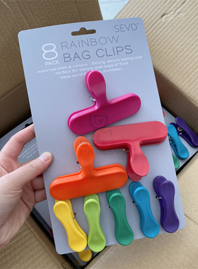 8个装！封口夹零食食品夹子密封袋夹塑料袋夹食物封口文件夹