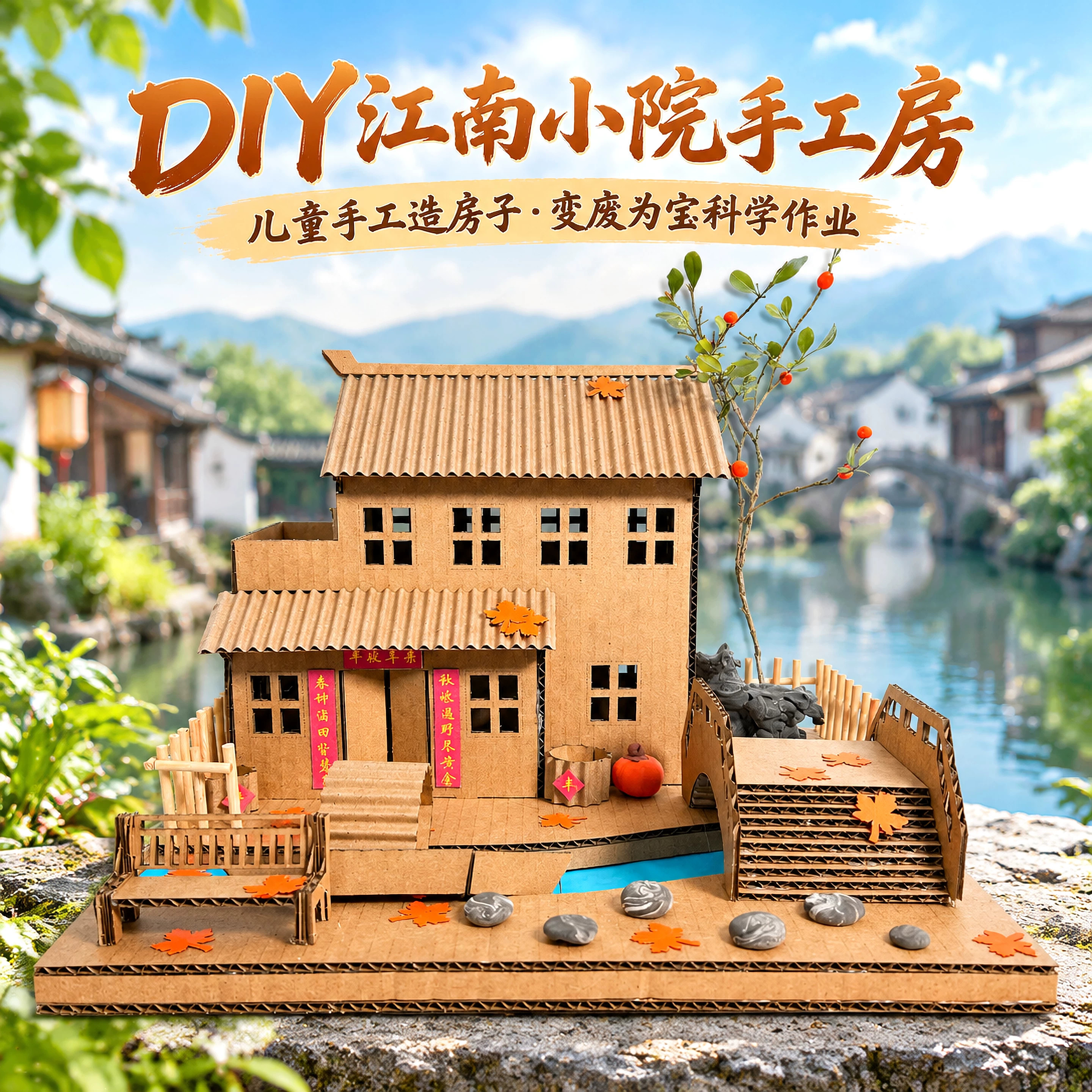 二年级科学课手工房子模型diy材料包小学生建筑制作益智教学用品6