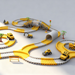 轨道车玩具儿童小火车轨道滑行玩具车益智男孩电动汽车闯关大冒险