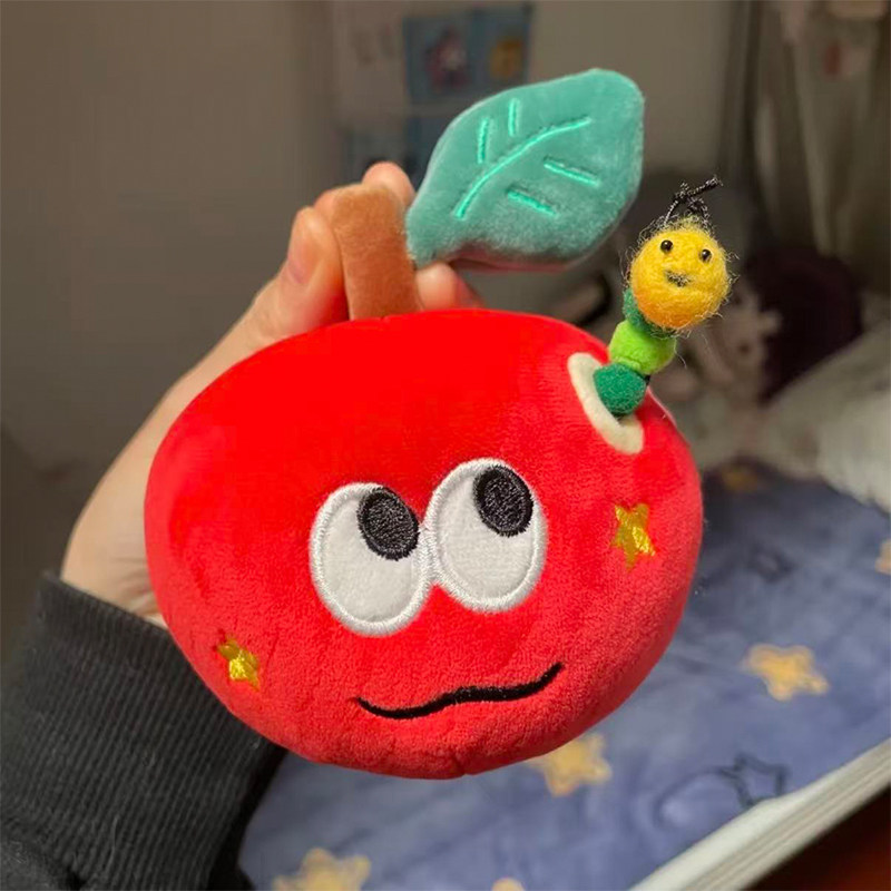 长虫苹果可爱毛绒挂件卡通惊喜公