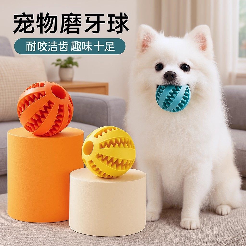宠物狗狗玩具自嗨解闷磨牙漏食球耐咬小狗藏食西瓜球狗玩具咬不坏
