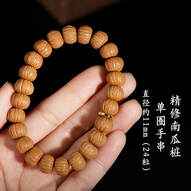 绿侬珠宝野生京八棱猴头核桃手串佛珠文玩六方小核桃手持手把件男