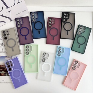 适用三星s26Ultra磁吸s25Plus s24fe s23 s22 s21 a36a55a56 samsungGalaxy Magnetic phone case protective