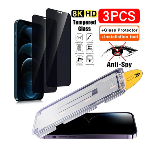 3pcs Privacy Screen Protector Dust free Protector for适用iPhone17 16 苹果15Promax 14 13 12 118防窥膜