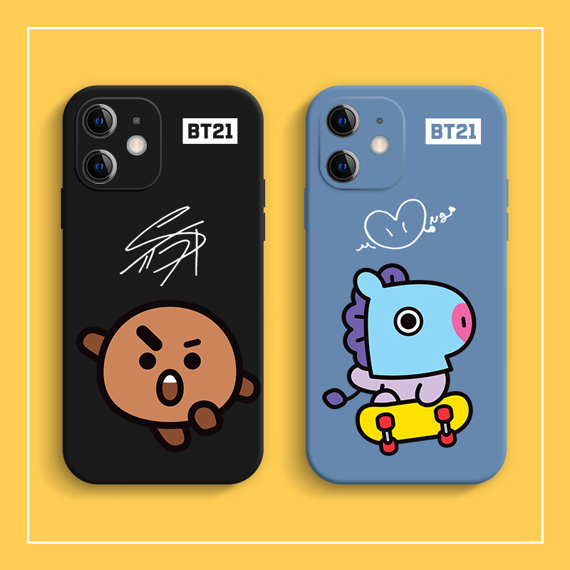 BT21田国手机壳金泰亨防弹少年团bts适用苹果14pro全包15plus防摔iPhone12promax硅胶软壳13pro个性男团