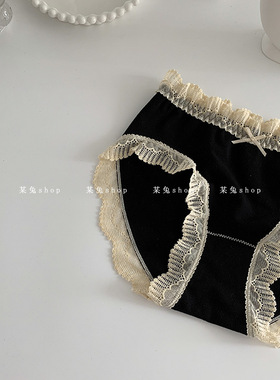 宫廷风莫兰迪复古蕾丝边莫代尔柔软内裤 PS01#