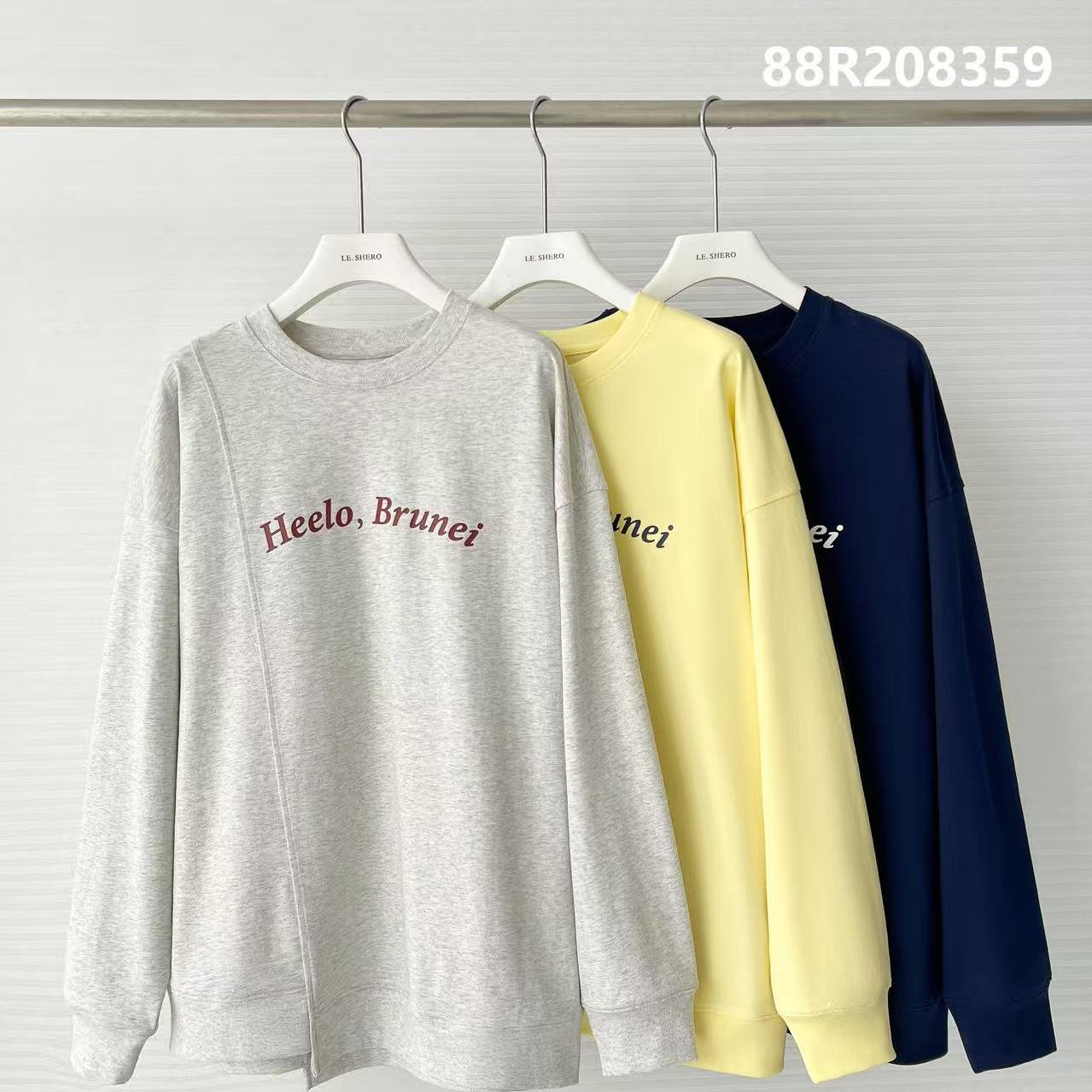 乐园款重工刺绣外贸毛圈卡通字母圆领卫衣女春装宽松大码休闲上衣