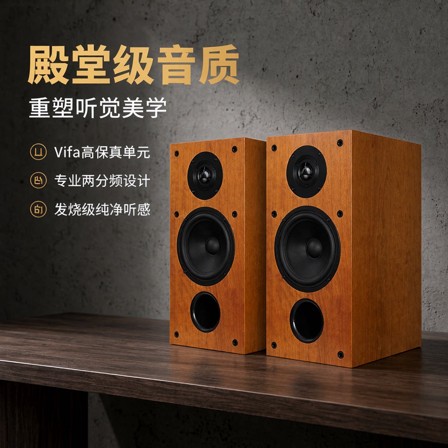 底蕴殿堂级信心2号PRO版6.5寸 Vifa单元两分频hifi发烧书架箱音箱