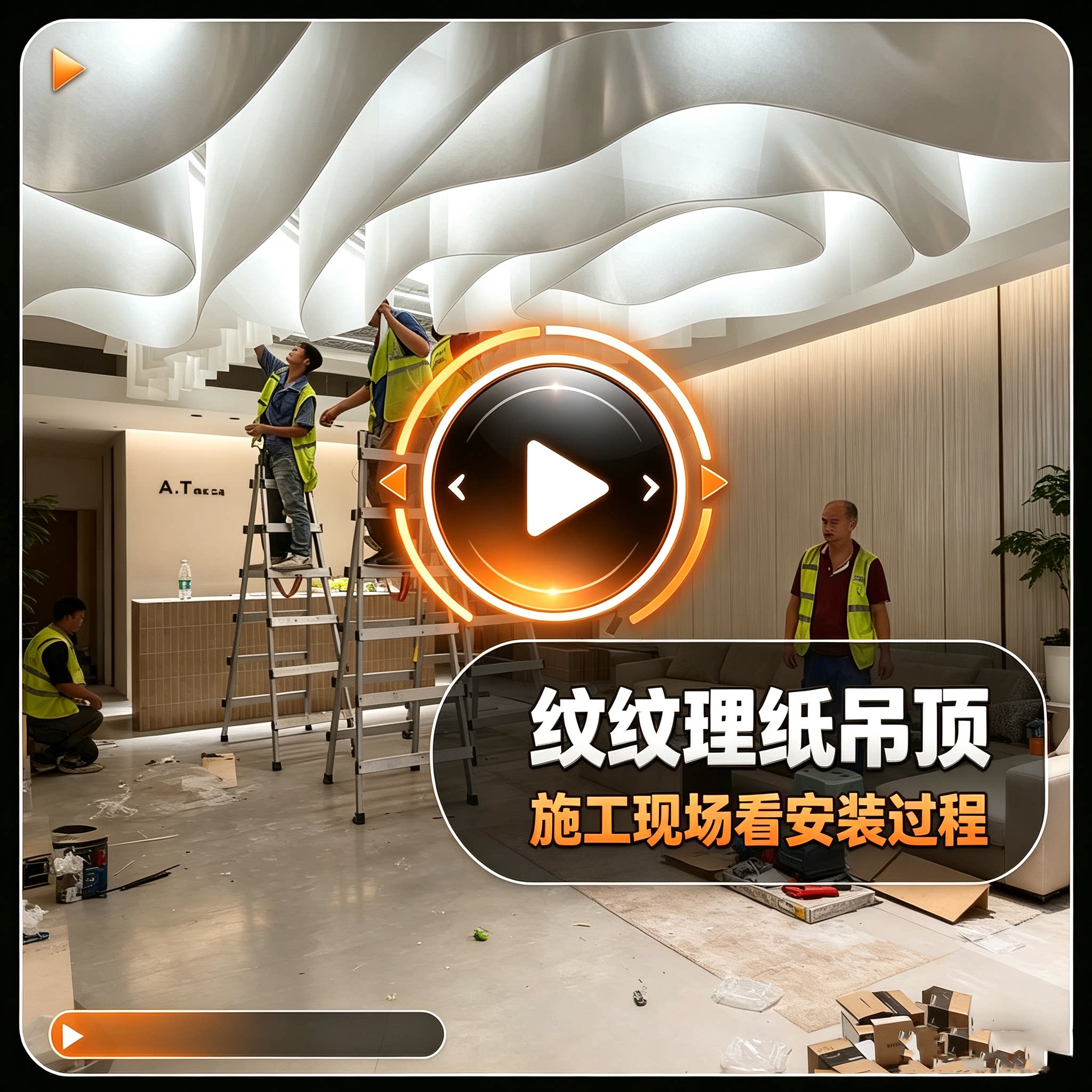 法国纹理纸室内装修挂布波浪透光造型纸酒店婚礼天花天幕吊顶材料