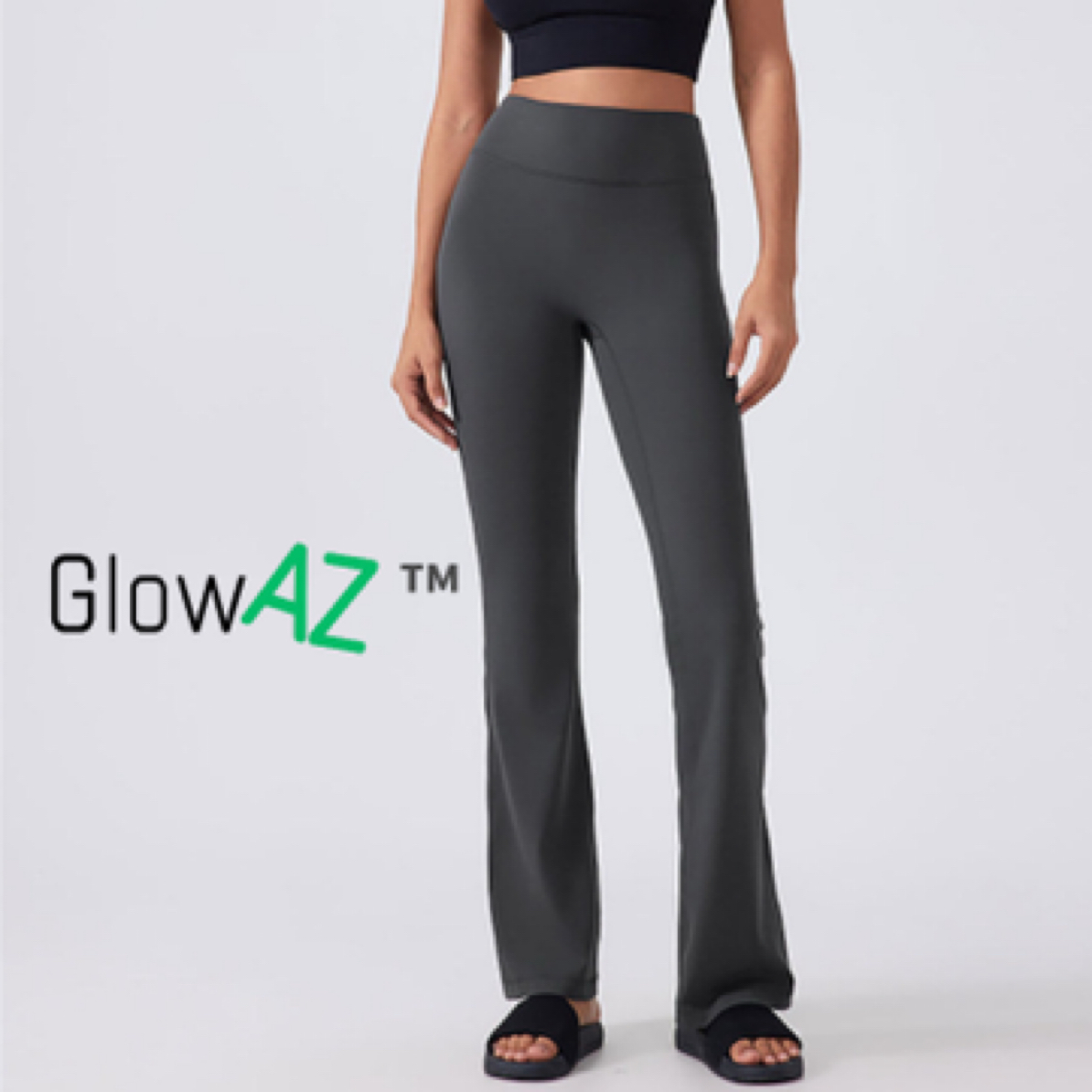 GlowAZ MF显瘦高腰提臀瑜伽裤阔腿运动裸感弹力透气健身微喇叭裤