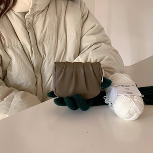 褶皱感INS新款 新客时尚 简约女可爱小巧钱包网红纯色百搭零钱包