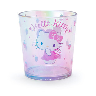 日本Sanrio正品Hello Kitty 透明塑膠水杯隨手杯果汁杯(Aurora)