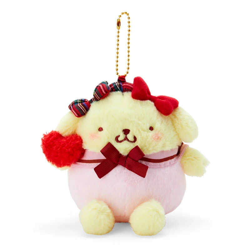 日本Sanrio正品Pompompurin布甸狗毛絨公仔匙扣包掛件Ribbon Love