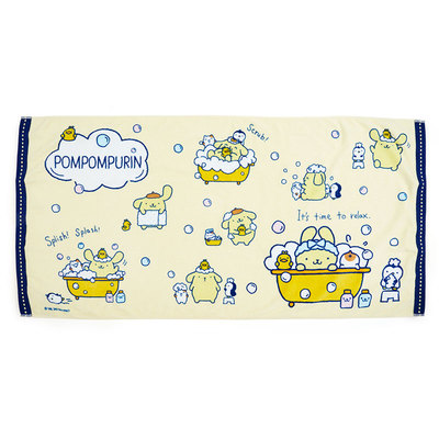 日本Sanrio正品Pompompurin布甸狗 純綿浴巾大毛巾(洗澡)