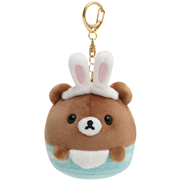 日本SanX正品Rilakkuma鬆弛熊 棕熊毛絨公仔鑰匙扣包掛件(兔)