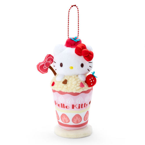 日本Sanrio正品Hello Kitty 毛絨公仔匙扣掛飾(Parfait)