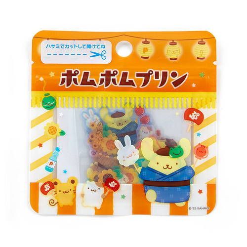 日本Sanrio正品Pompompurin布甸狗 袋裝貼紙(夏日和風)