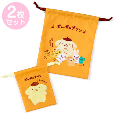 日本Sanrio正品Pompompurin布甸狗 束口袋抽繩布袋(Team)