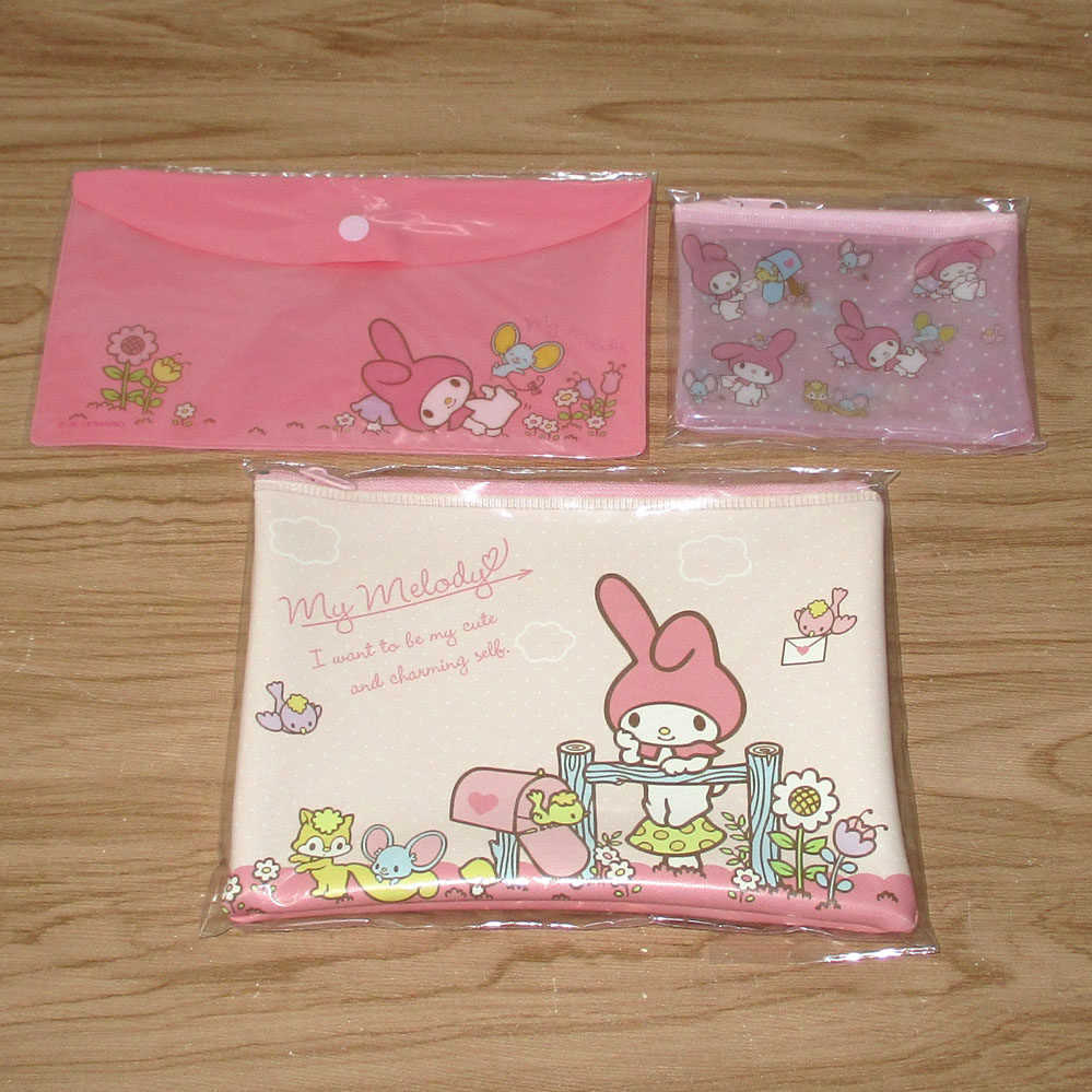 日本Sanrio正品My Melody 手拿包收納包筆袋零錢包套裝