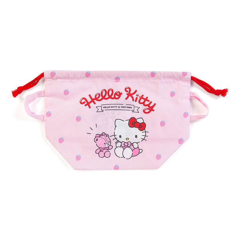 日本Sanrio正品Hello Kitty 飯盒袋便當袋午餐包束口袋