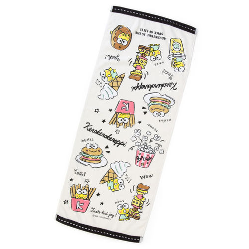 日本Sanrio正品Keroppi大眼蛙 純棉長毛巾面巾運動汗巾(快餐)