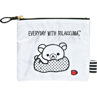 日本SanX正品Rilakkuma鬆弛熊 手拿包零錢包硬幣包紙巾包(黑白)
