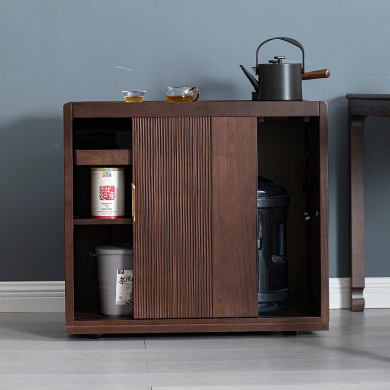 移动茶台小茶桌家用实木茶水柜茶车带轮茶几功夫茶具套组烧水一体