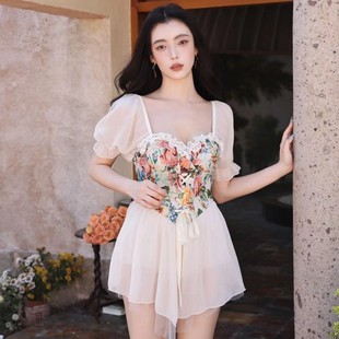 遮肚显瘦小胸聚拢温泉泳装 连体泳衣裙式 时尚 2328 伊甸园