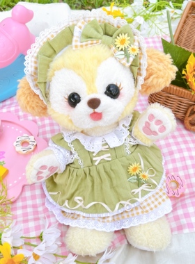 南风格子手作13英寸S号可琦安着替星黛露衣服浅绿色向日葵双层裙