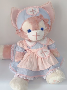 南风格子手作超大号L码玲娜贝儿娃衣原创手作Linabell着替护士裙