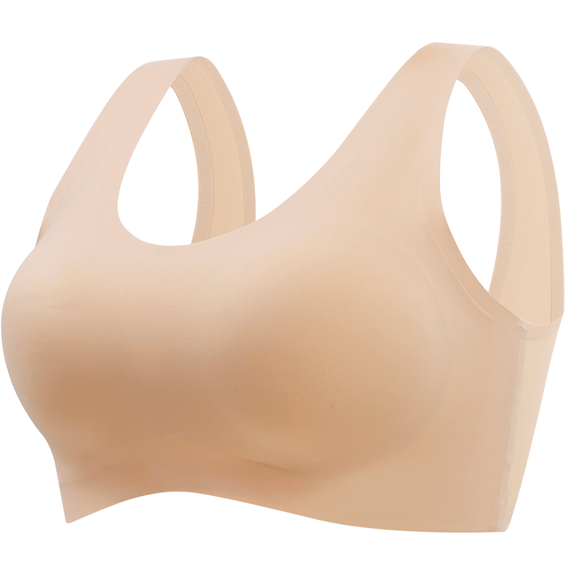 乳胶无痕内衣女无钢圈收副乳小胸聚拢一片背心式运动文胸薄款夏季