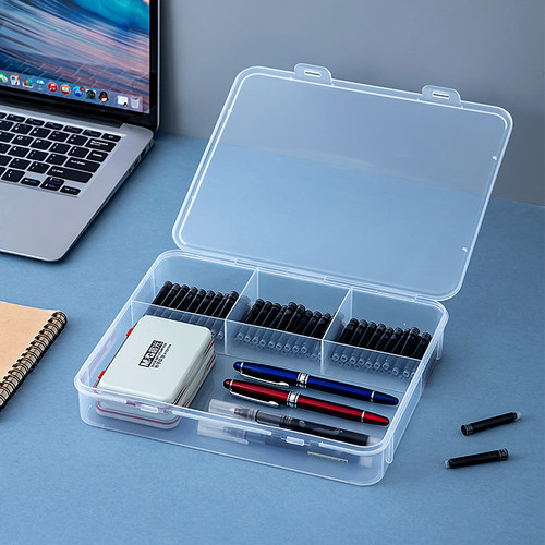 墨囊收纳盒钢笔盒子文具整理盒学习用品橡皮铅笔塑料盒空芯收集盒