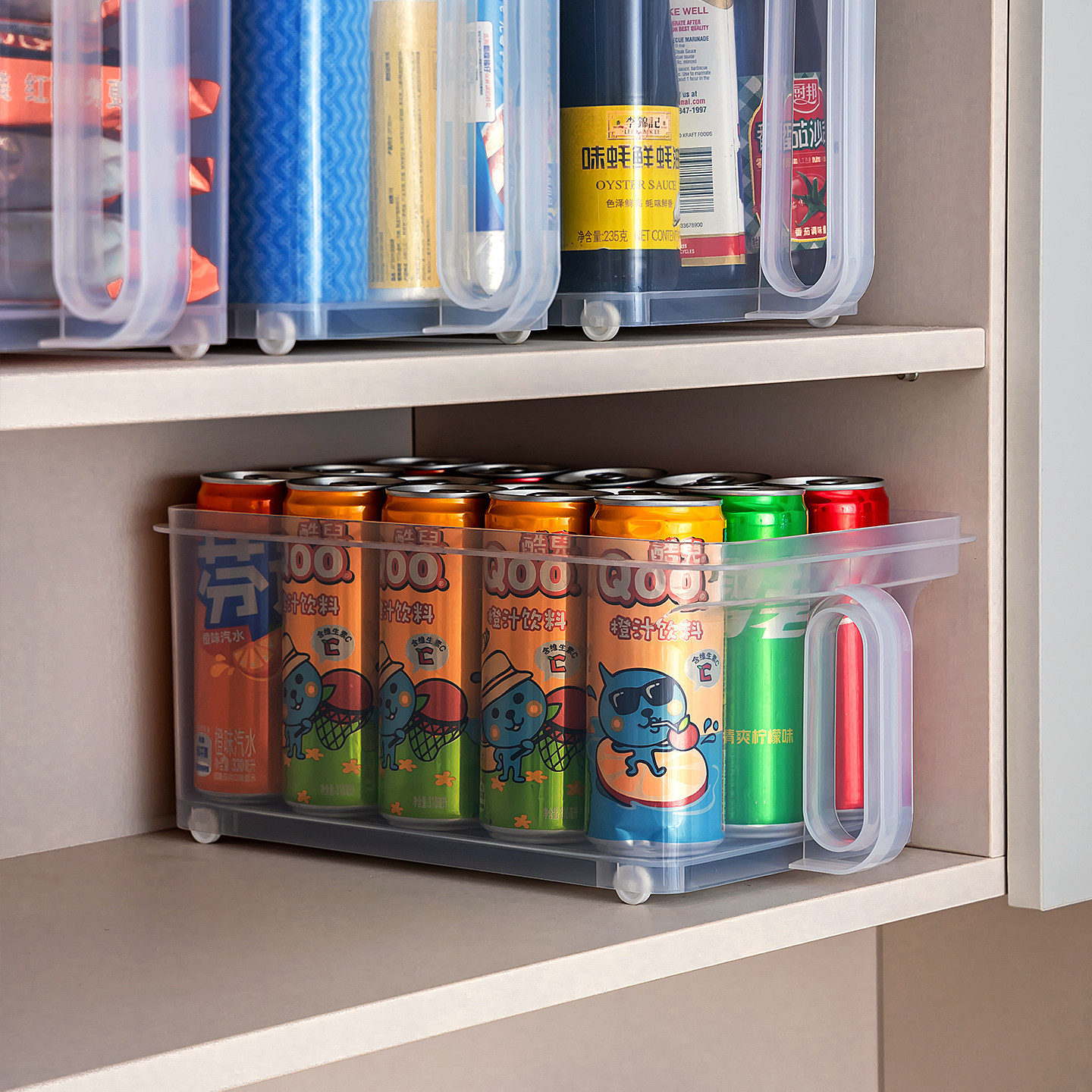 高处吊柜收纳盒下水槽置物架多功能带把手带轮厨房橱柜杂物整理筐,收纳整理,桌面收纳盒,淘宝优惠券,粉丝福利购,淘宝优惠卷