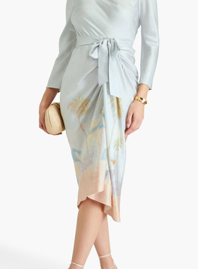 ZIMMERMANN正品代购过季款艺术感油画风真修身连衣裙2298