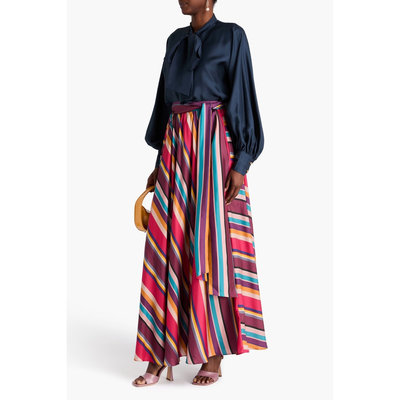 ZIMMERMANN正品代购过季款彩色彩间大裙摆真丝半身裙72011