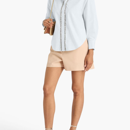 ZIMMERMANN正品代购过季款水钻拼边弧型下摆衬衫71605