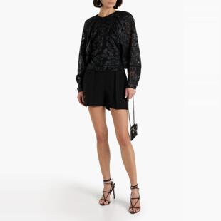 低奢华丽银丝花朵气质衬衫 过季 5495 代购 香港IR0正品