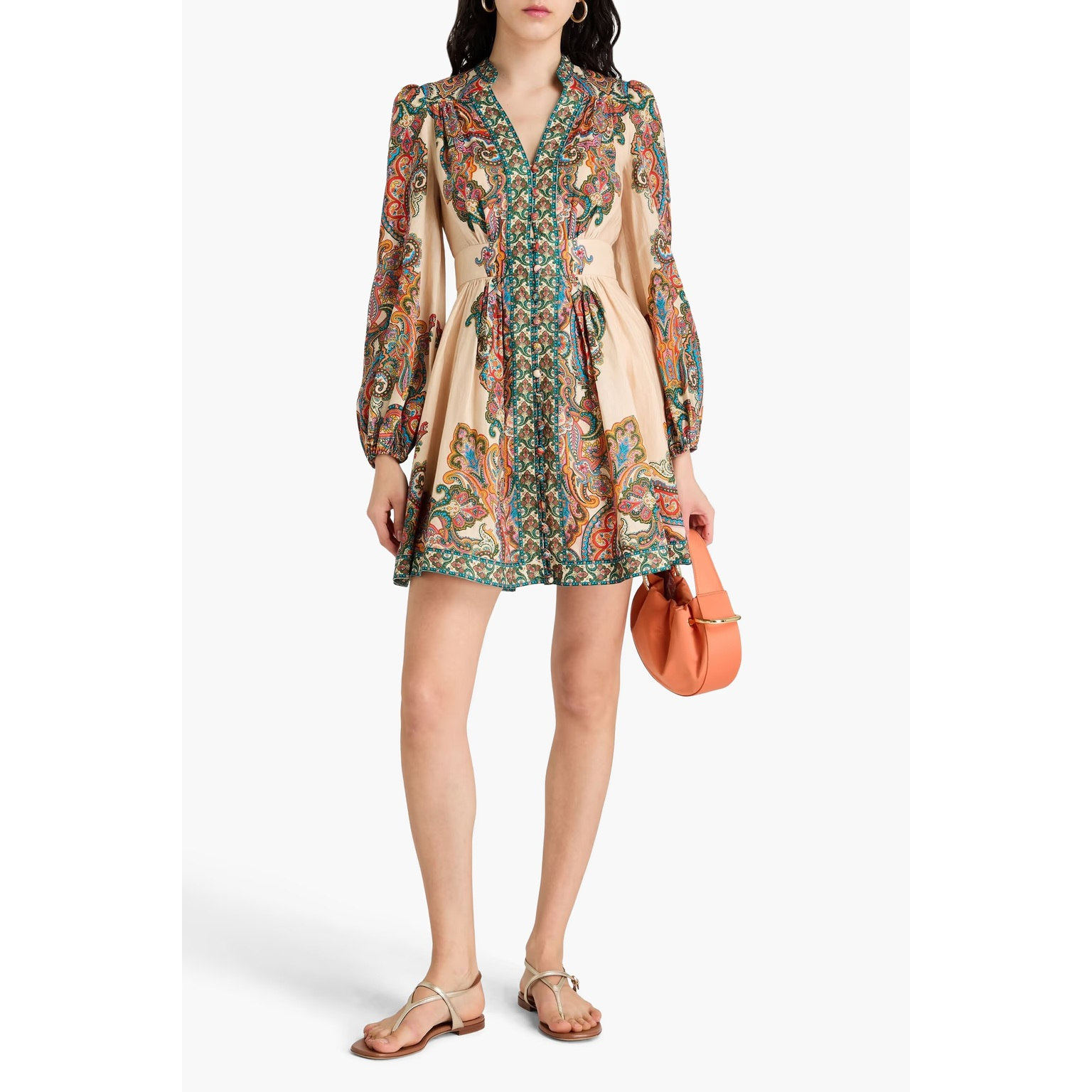 ZIMMERMANN正品代购过季款低奢贵气彩色腰果花连衣裙88136