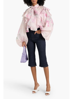 ZIMMERMANN正品代购过季款甜系花花立体大蝴蝶结泡泡袖衬衫51241