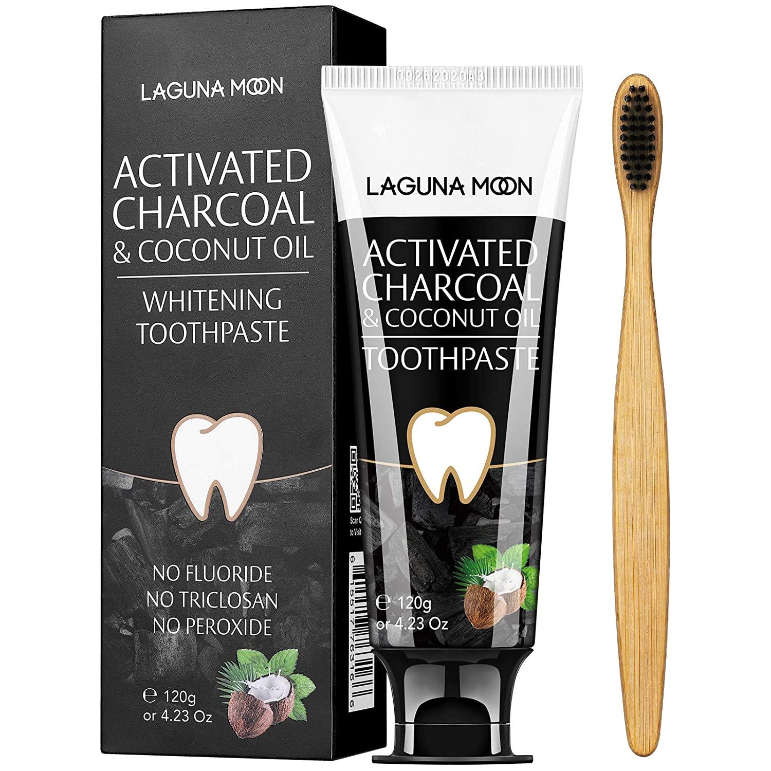 activated charcoal & coconut oil teeth whitening toothpaste