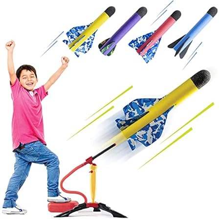 PREXTEX Toy Rocket Launcher for Kids– Shoots Up to 120 F