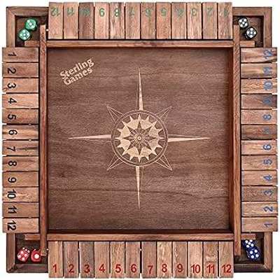 STERLING Games 14 Inches Shut The Box Game for 4 Players，