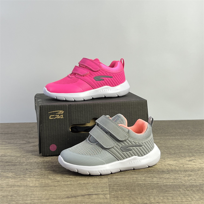 出欧美单儿童运动鞋魔术贴网面透气休闲慢跑鞋超轻软底小童跑步鞋