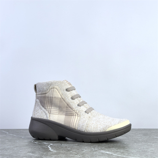 出美单中帮运动鞋女鞋布面拼接休闲鞋轻便舒适防滑足弓支撑健步鞋