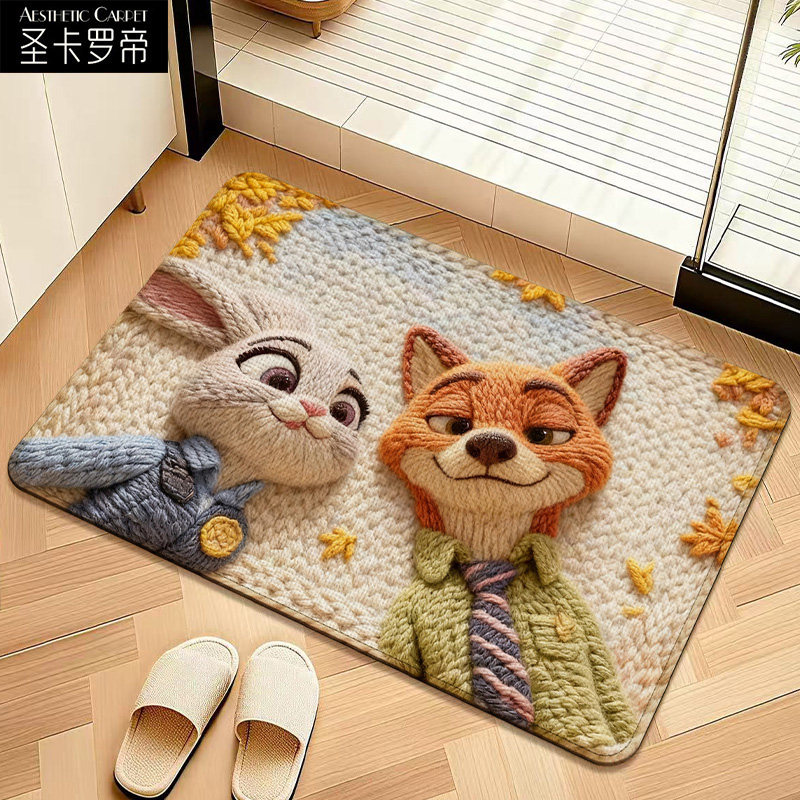 仿亚麻卡通可爱浴室防滑垫家用卧室耐脏脚垫子卫生间吸水速干地垫,居家布艺,家用脚垫,淘宝优惠券,粉丝福利购,淘宝优惠卷