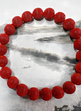 朱砂手链红砂拉丝绒灯笼手串切面小红书爆款手链高含量花丝绒珠串