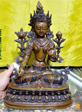 1尺白度母尼泊尔进口纯铜佛像