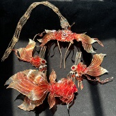 原创设计造花液花钗发簪 锦鲤 汉服旗袍配饰花簪清风女公子