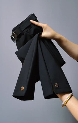 高腰气质百搭九分时尚烟管裤